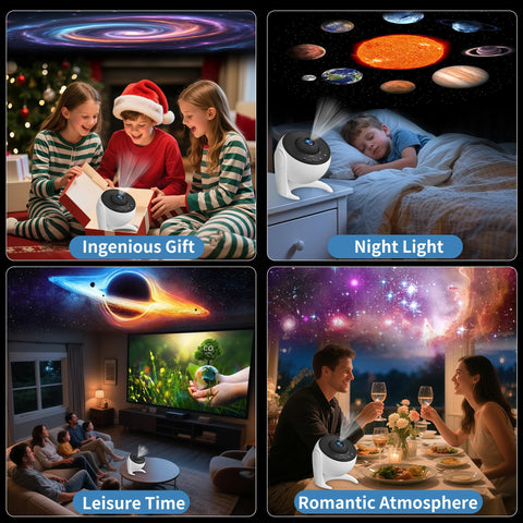 FlyLily Galaxy Projector unbox packaging demonstrating gift-ready presentation