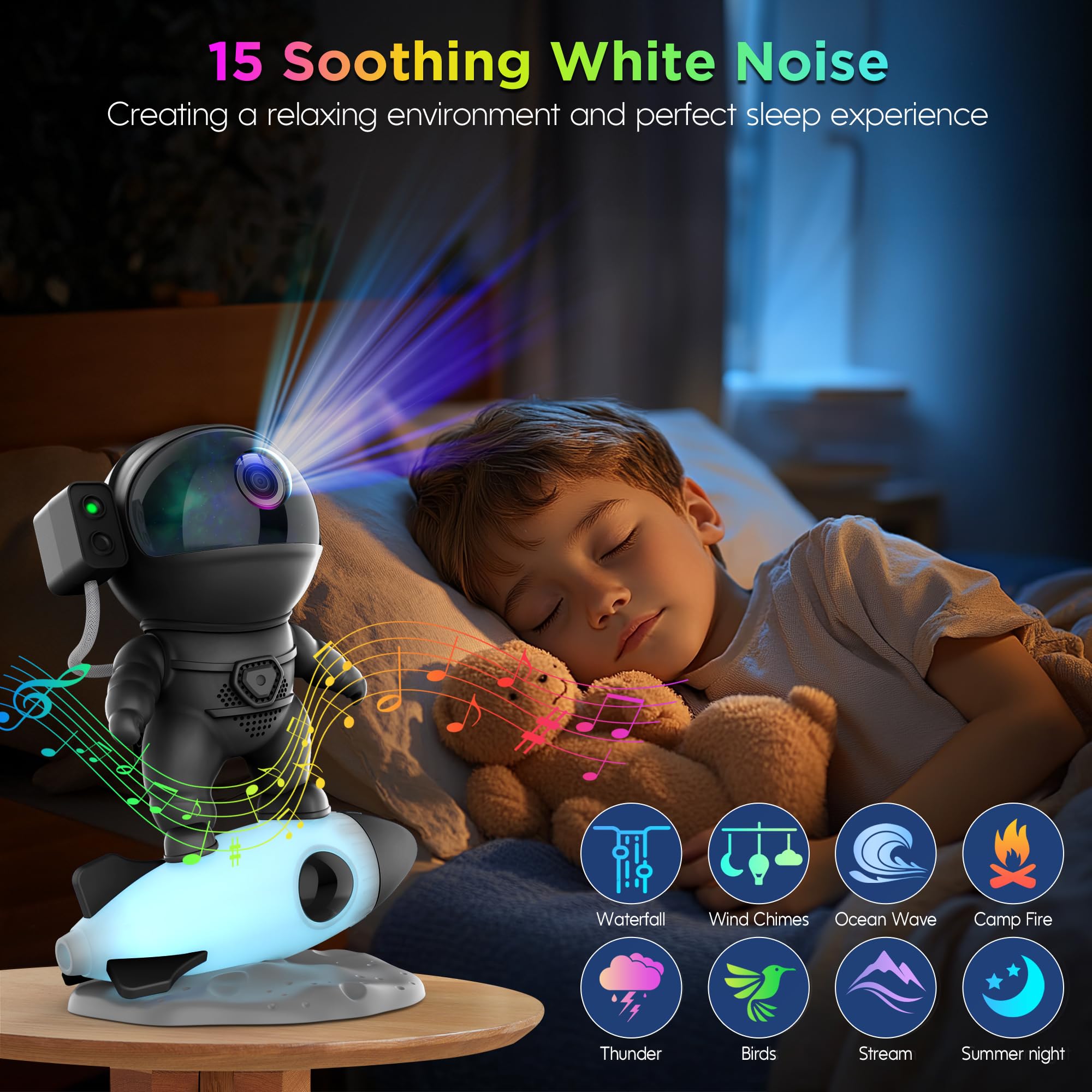 FlyLily astronaut projector rotates 360° to adjust projection angle