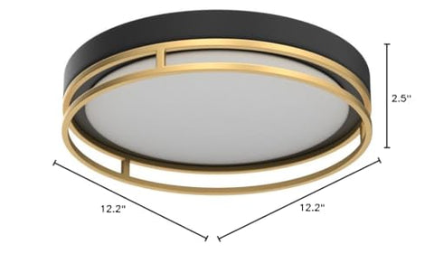 Flynix ceiling light in a modern space highlights sleek black-gold styling.