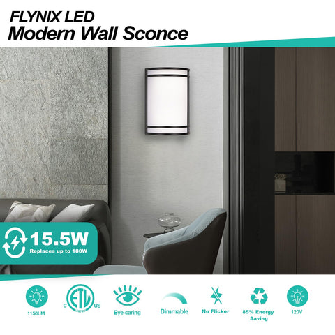 Flynix indoor wall sconce at 3000K warm white setting; cozy ambience.