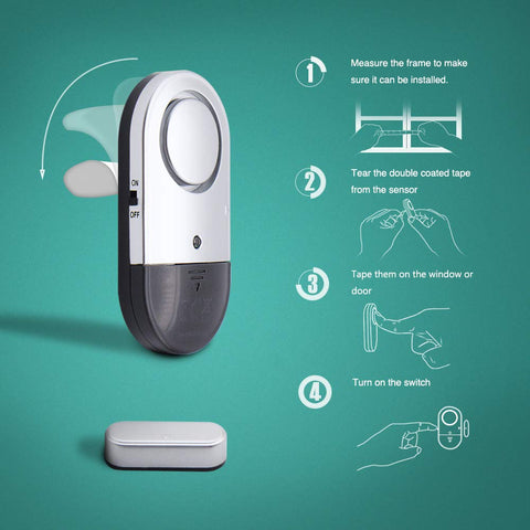 Flyoukki ultra-slim alarm mounted discreetly on a doorway