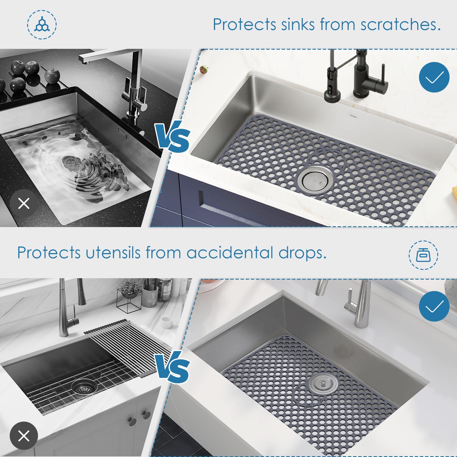 Flytime non-slip grid and raised feet keep the mat stable when wet