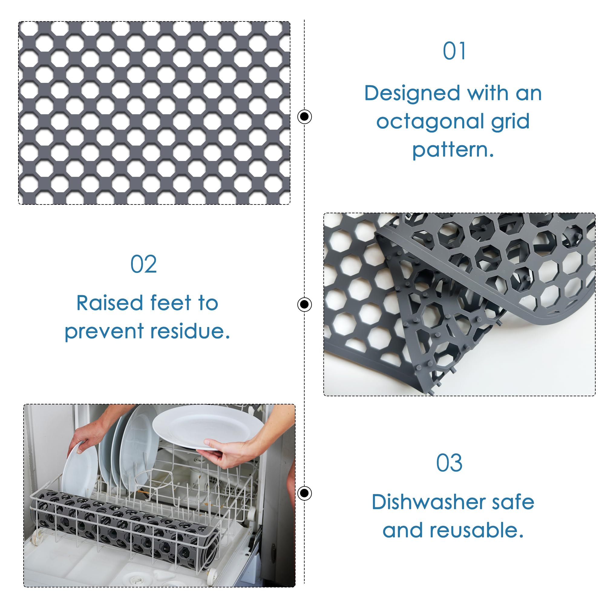 Flytime raised feet and grid improve drainage for faster drying