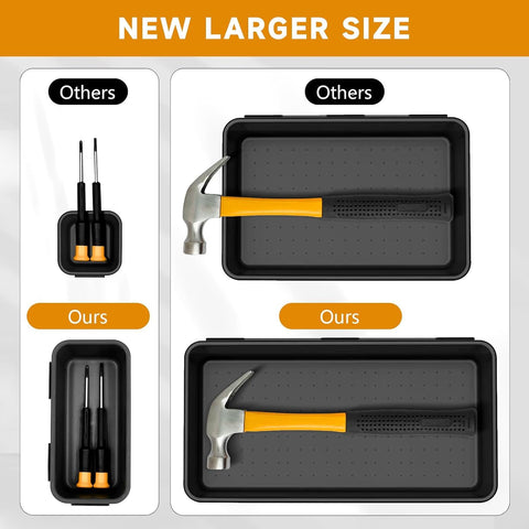 FLYVOLE varied-size trays from XL to XS fit different components and sizes.