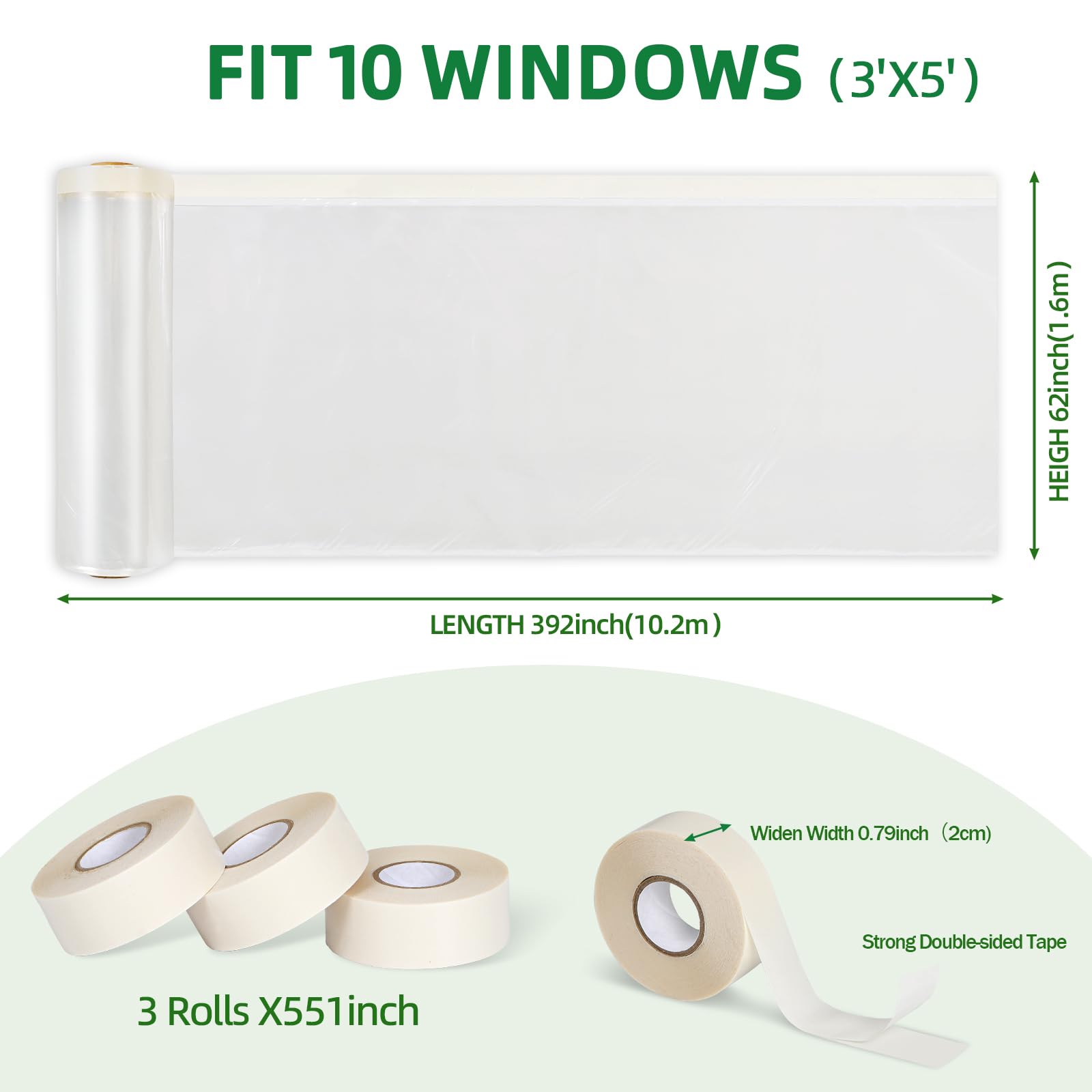 Flyzzz Double-Sided Tape Rolls provide strong adhesion without residue on windows.