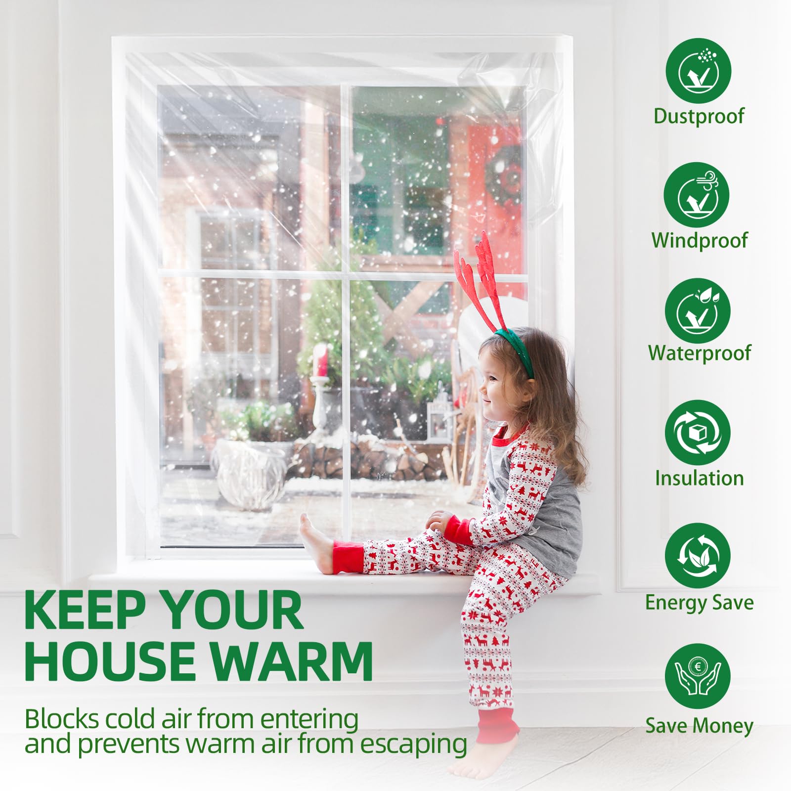 Flyzzz Weather Seal and Foam Strips block cold air around various window frames.