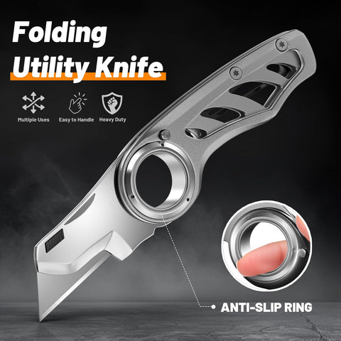 Fmeida anti-slip loop pocket knife maintains secure grip during detailed tasks.