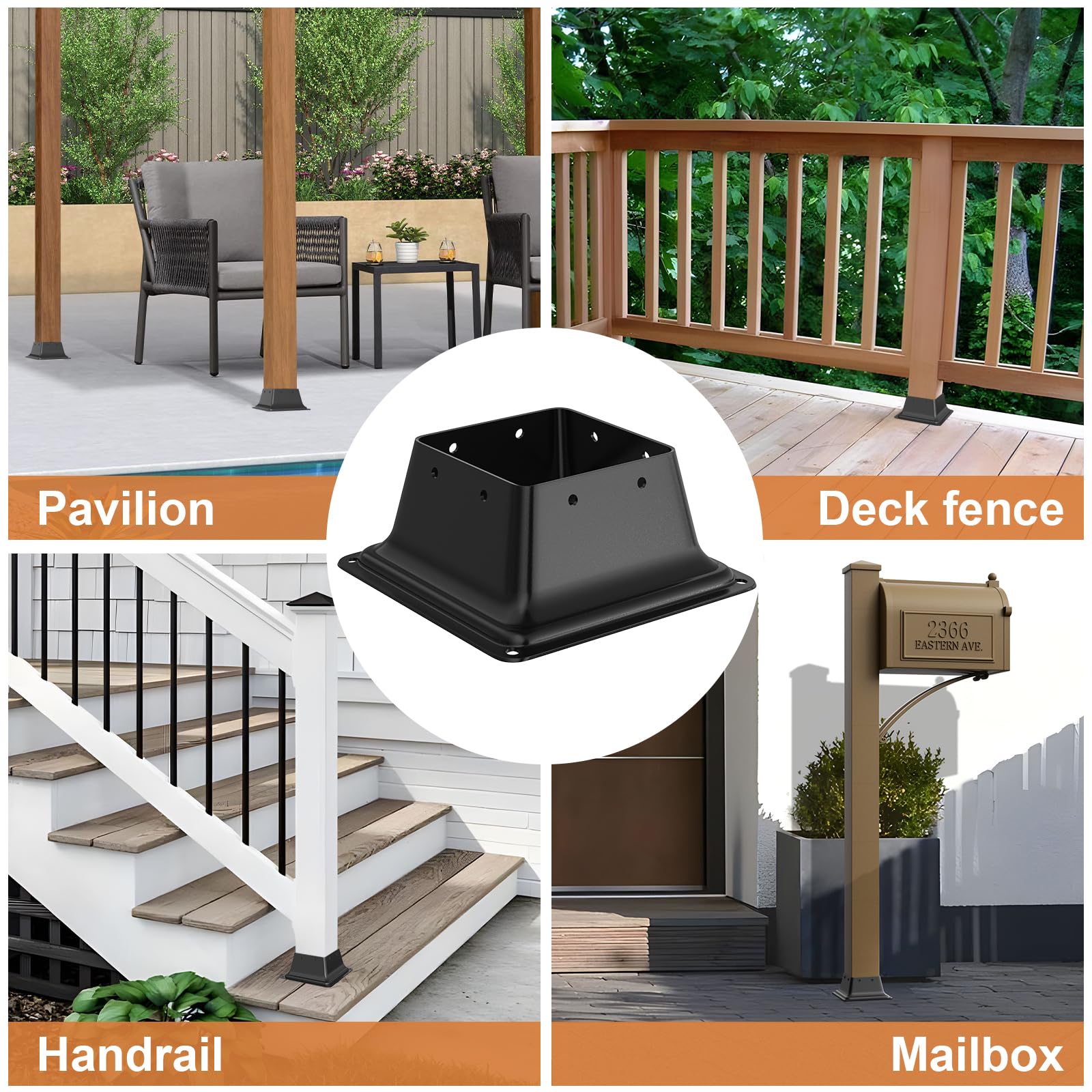 FMhotu deck rail application suits porches, fences, and garden designs.
