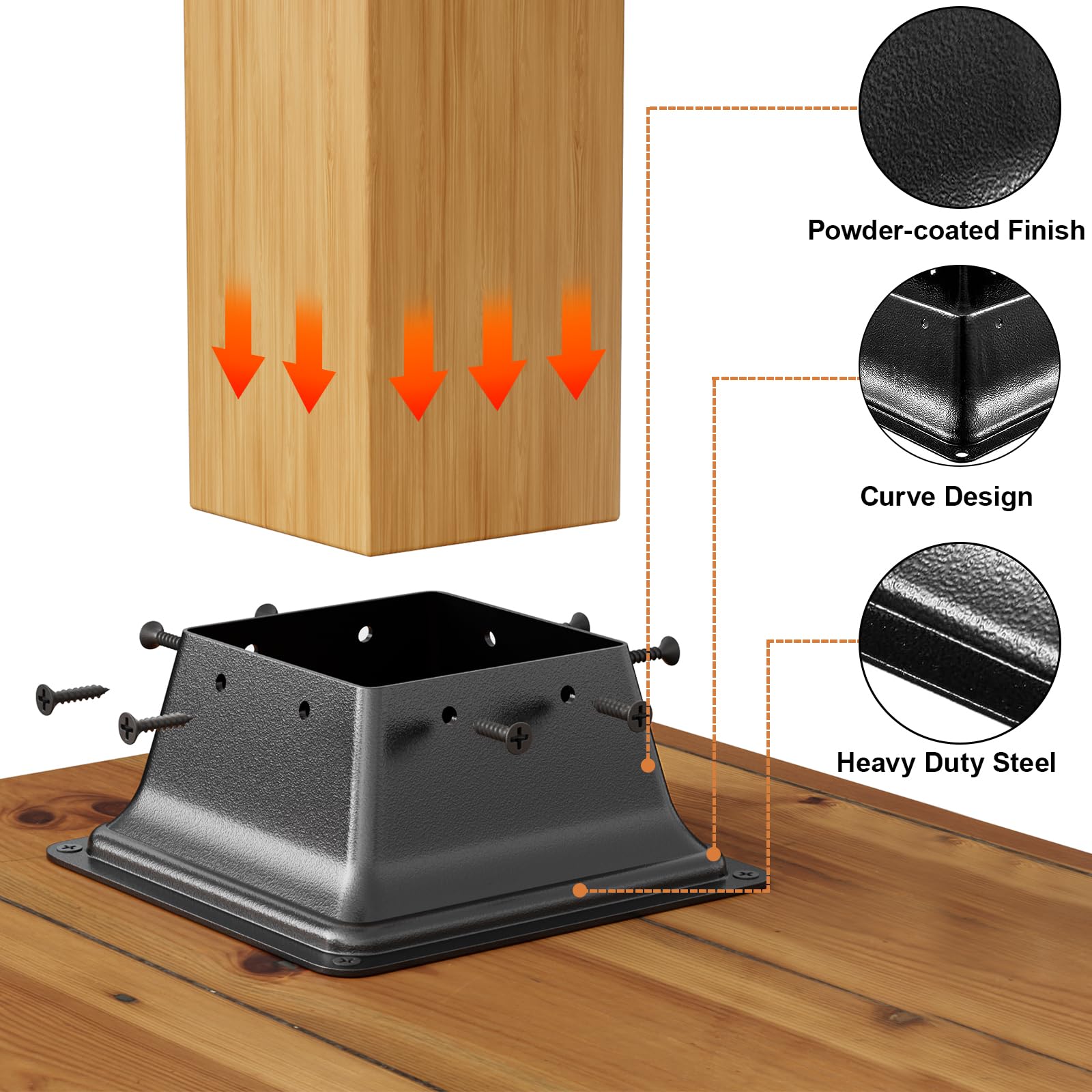 FMhotu powder-coated black finish resists corrosion for long-lasting posts.