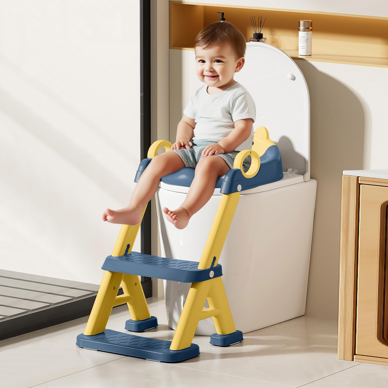 Fnaumdol potty seat soft cushion blue offers comfortable toddler seating