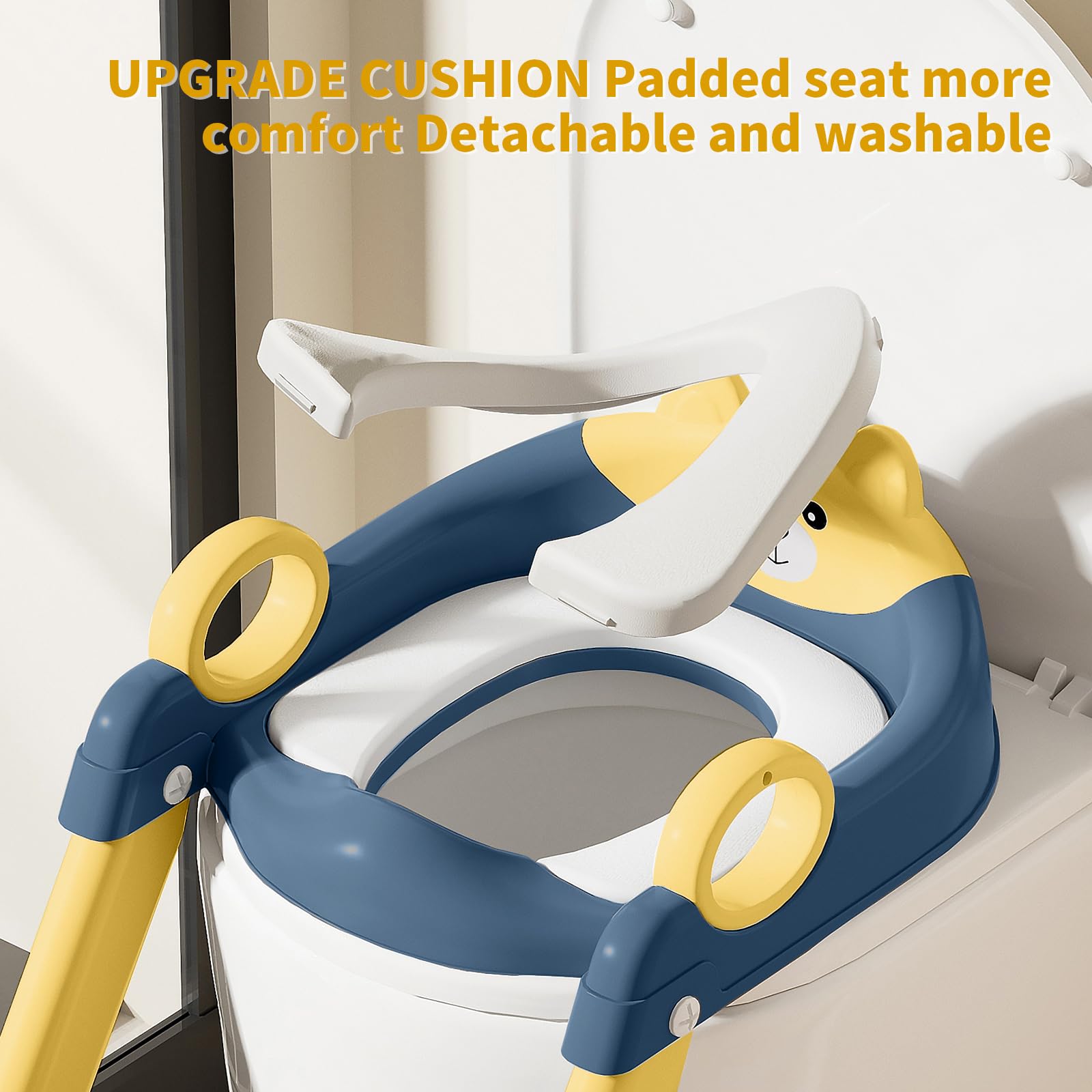 Fnaumdol potty seat step-stool blue doubles as a learning aid