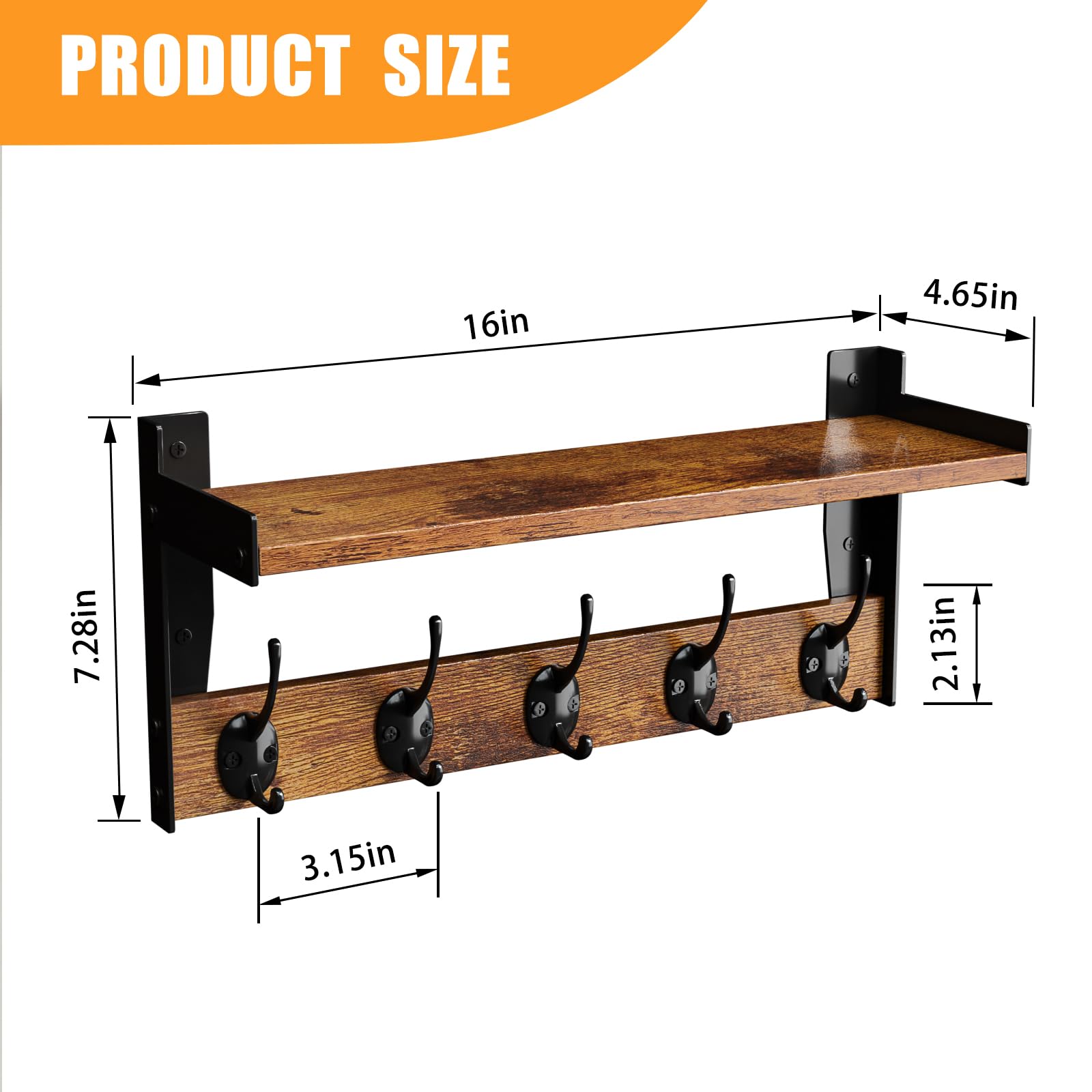 FNBAR entryway shelf and hooks ideal for keys, mail, and small decor