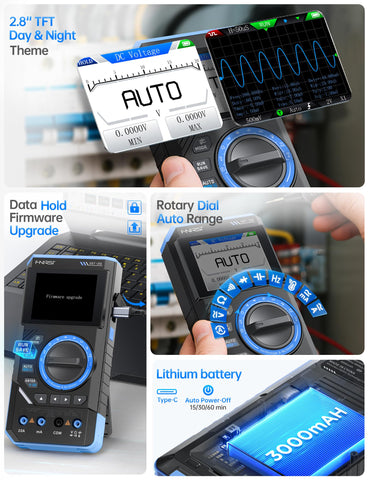 FNIRSI DST-201 auto range indicator simplifies measurement setup