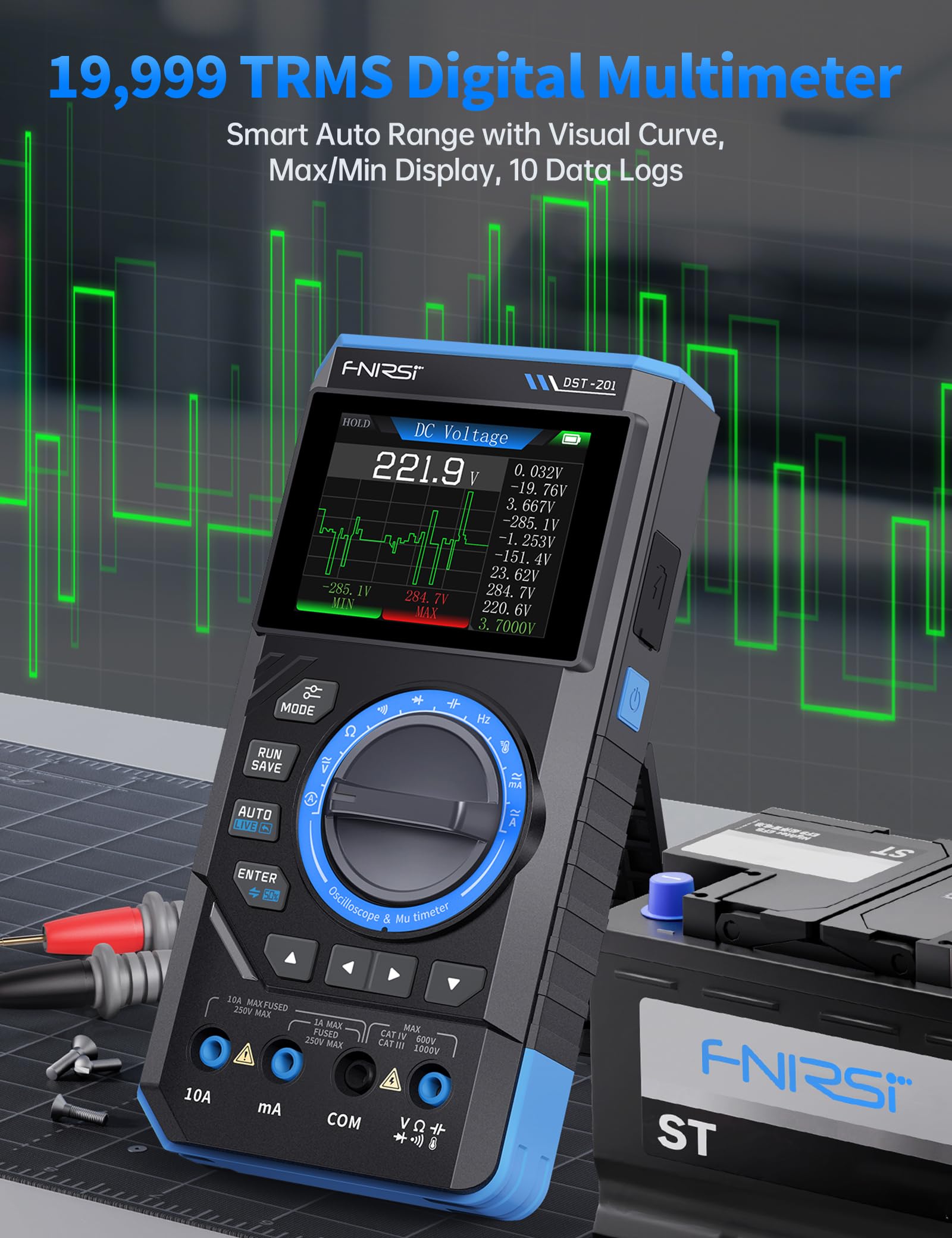 FNIRSI DST-201 color TFT screen remains readable in bright environments
