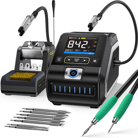 FNIRSI DWS-200 full color display shows precise temperature data for accurate soldering