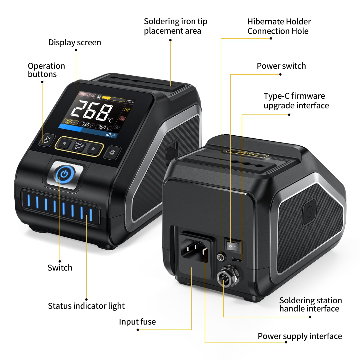 FNIRSI DWS-200 rapid 200 W heating accelerates setup and workflow