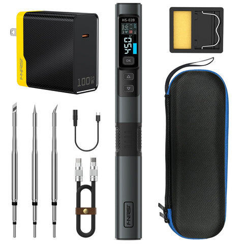 FNIRSI HS02B soldering iron front display for precise heat control