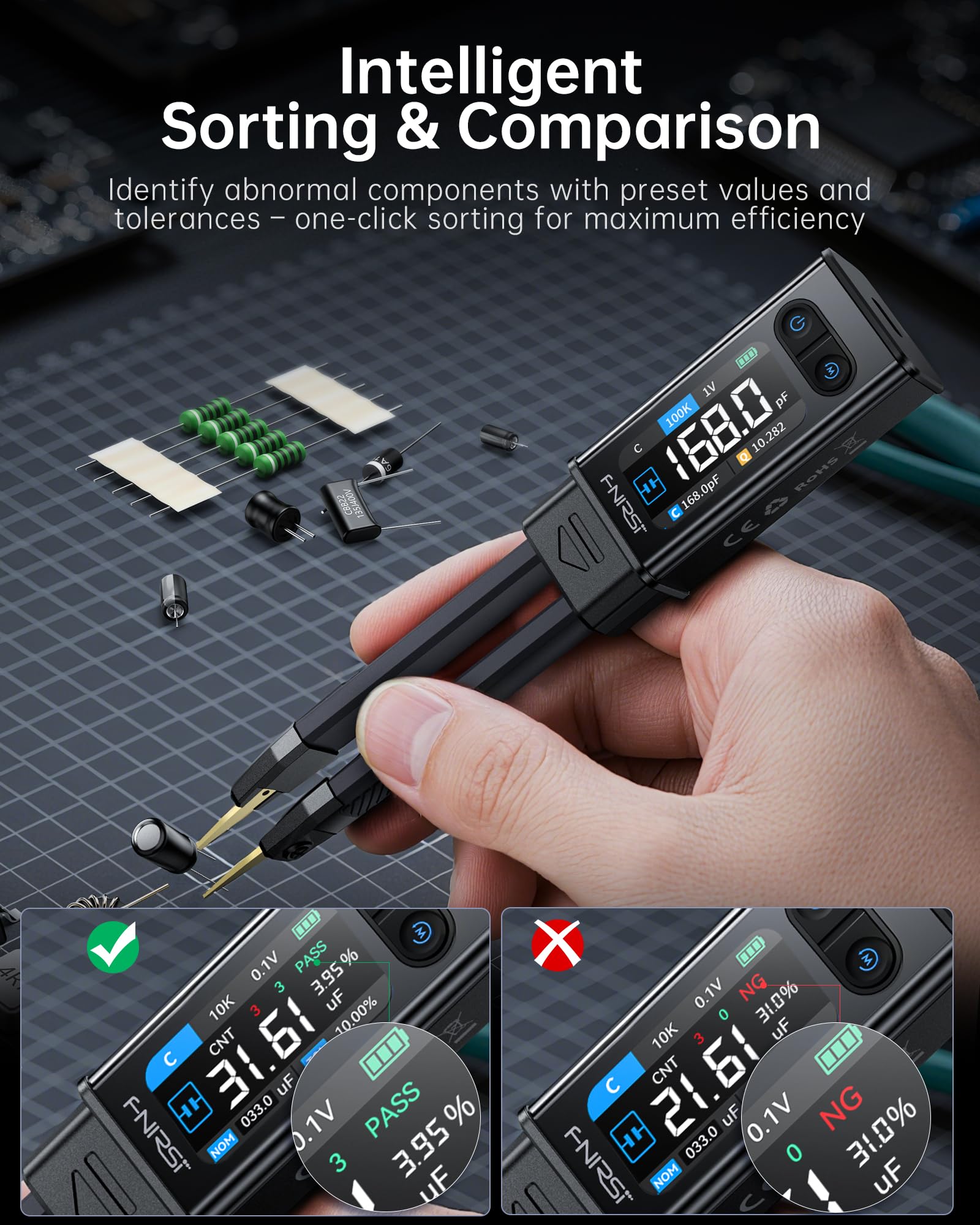 FNIRSI LCR-ST2 hooks and clips for versatile probe setups