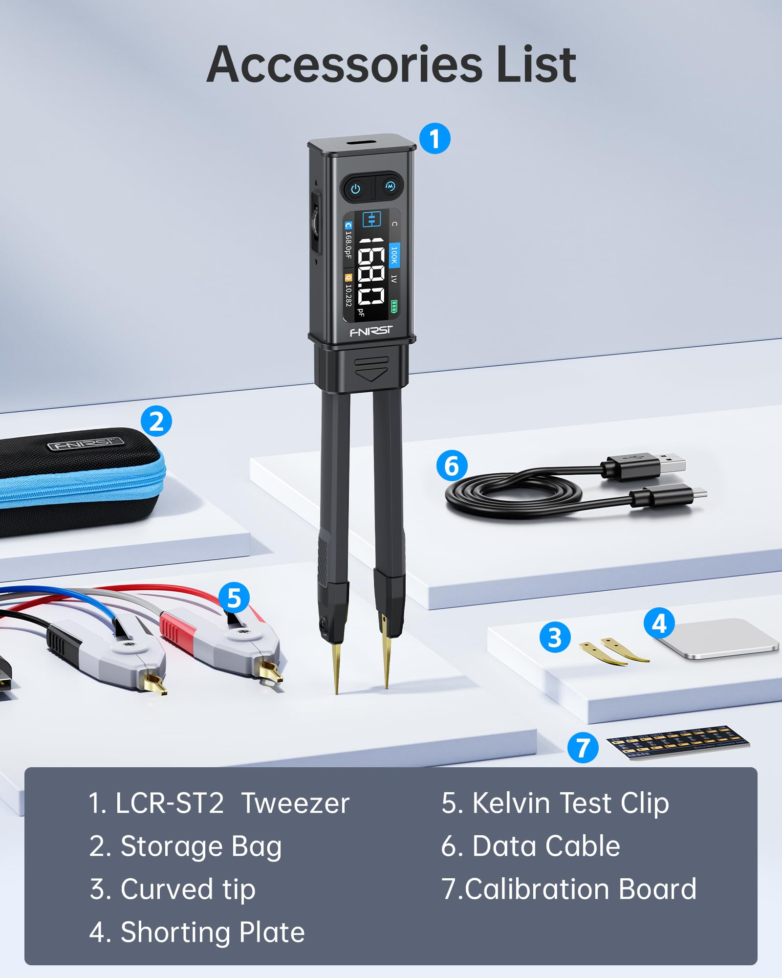 FNIRSI LCR-ST2 storage pouch keeps accessories organized