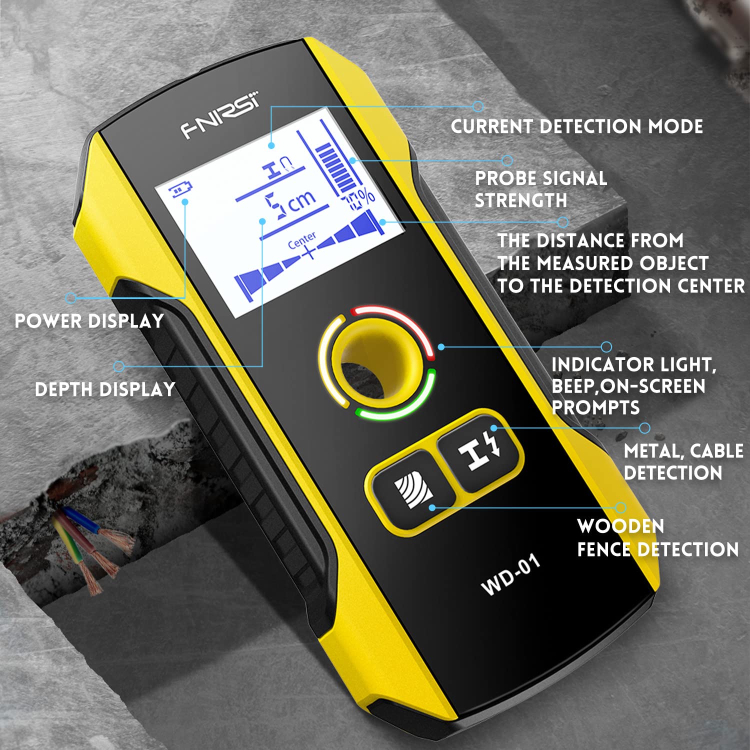 FNIRSI AC wire scan reveals live wiring behind surfaces