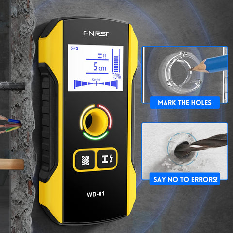 FNIRSI stud finder detects metal studs for secure wall anchors