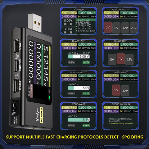 FNIRSI USB Tester temperature monitor helps track device heat