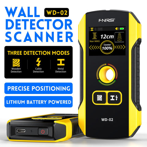 FNIRSI WD-02 LCD display detail shows detected locations for quick locating.