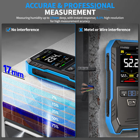 FNIRSI WMT-10 wall moisture detection on surface surfaces