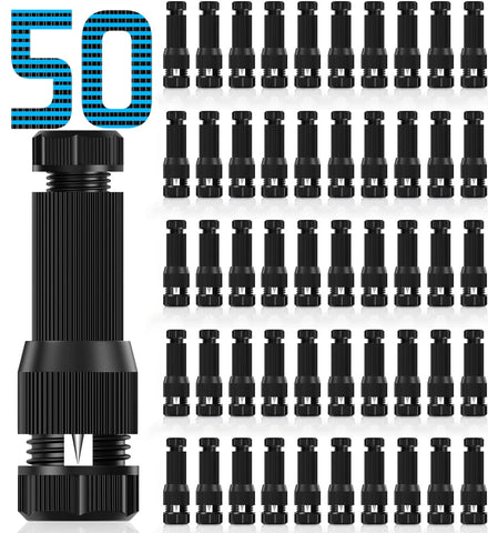 Fntek 50-pack low-voltage wire connector secures outdoor lighting connections.