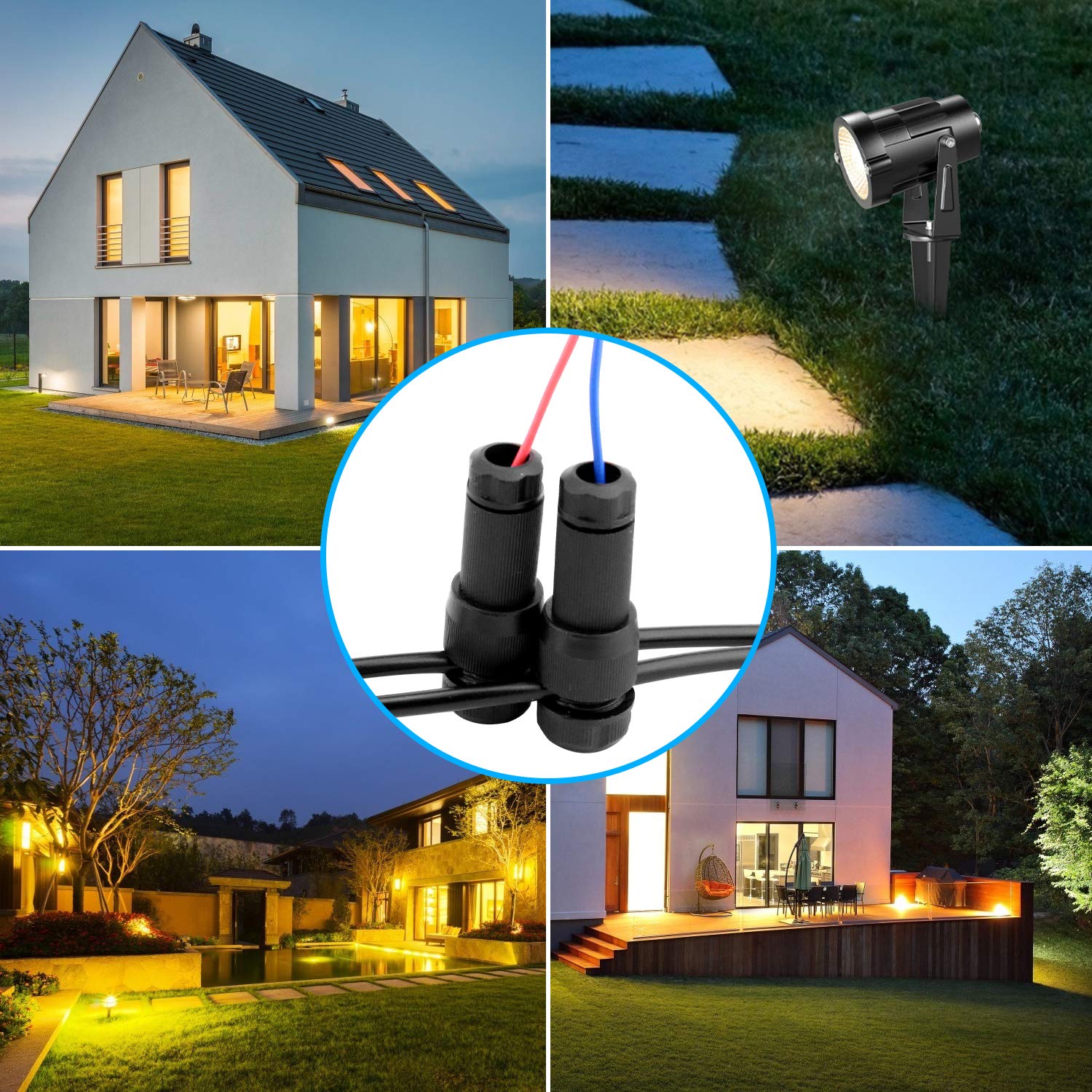 Fntek Moonrays Paradise Kichler-compatible connectors fit brands for quick, reliable replacements.