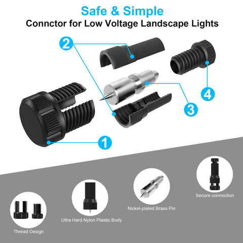 Fntek nickel-plated brass pin provides corrosion-resistant contact for maintenance-free lighting.
