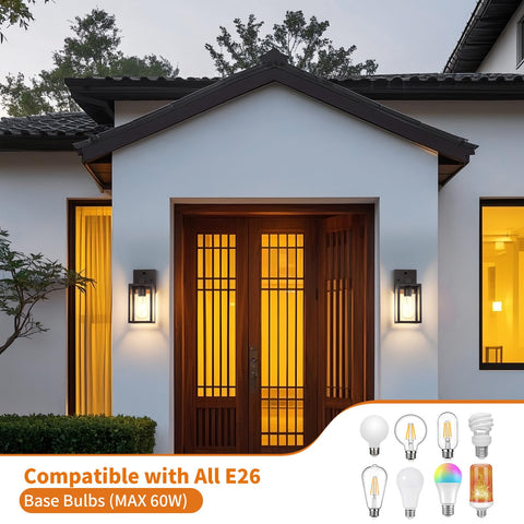 FNYUSLET aluminum-frame coach light offers durable, stylish outdoor lighting.