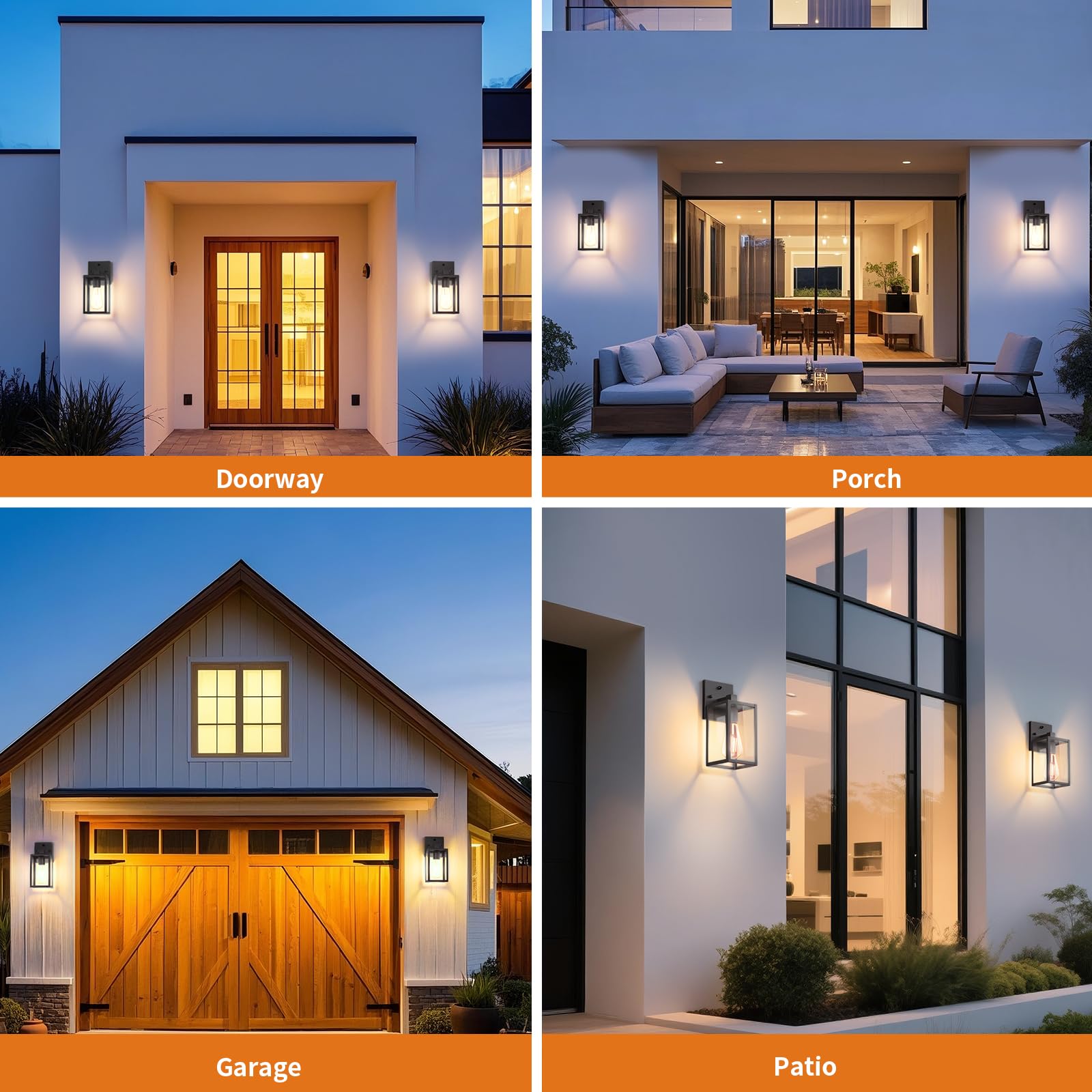 FNYUSLET porch lighting creates safe night ambiance for steps and entry.