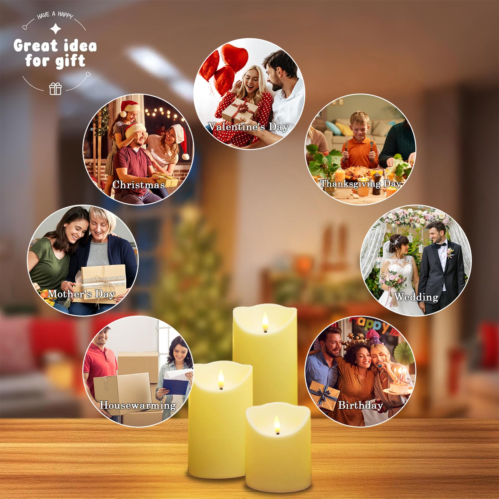 Fo32won flameless candles create safe ambience without flames.