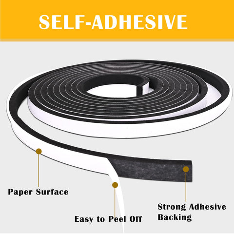 Long 16.5 ft roll offers flexible coverage for multiple doors and windows.