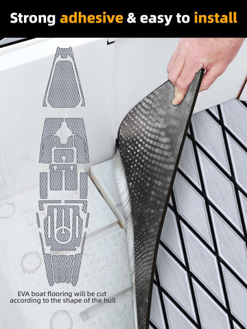 FOCEAN EVA boat flooring diamond-pattern closeup blending grip and style.