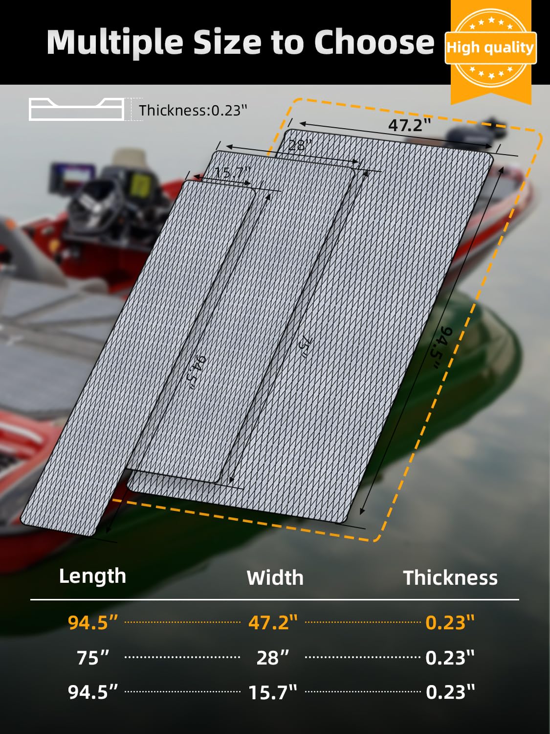 FOCEAN EVA deck tile waterproof finish, easily cleaned.