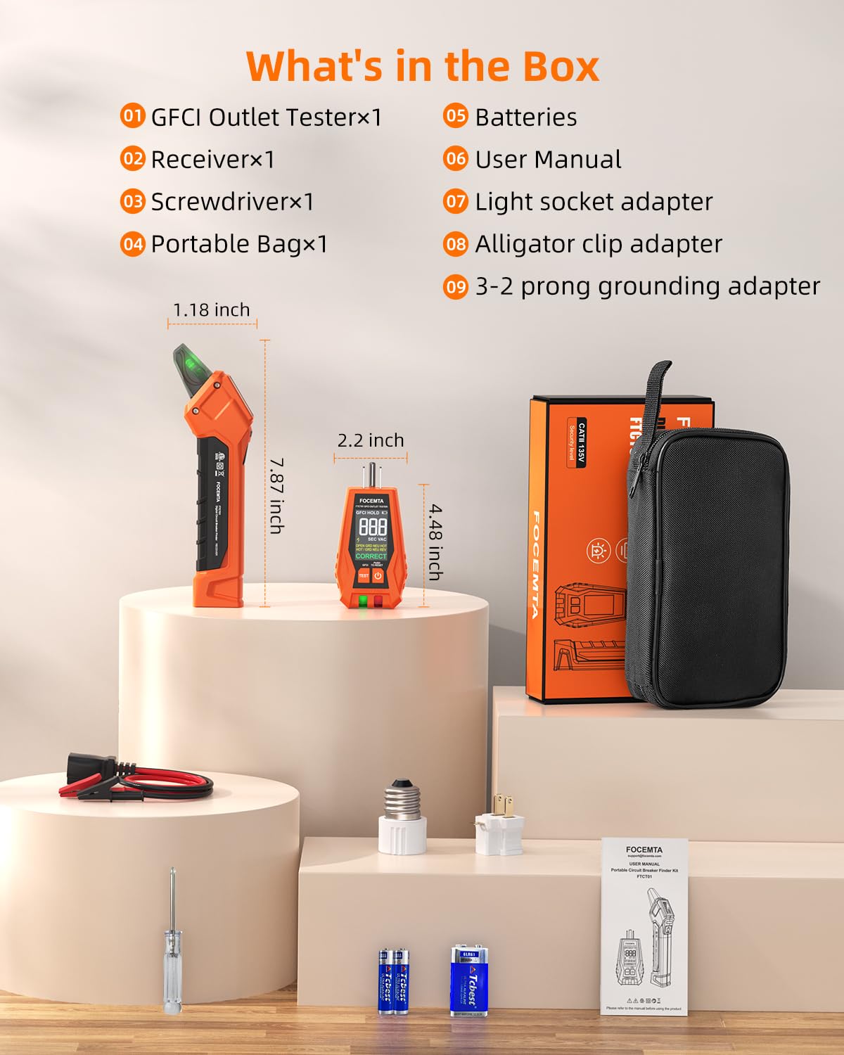 FOCEMTA carrying case keeps tools organized on site.