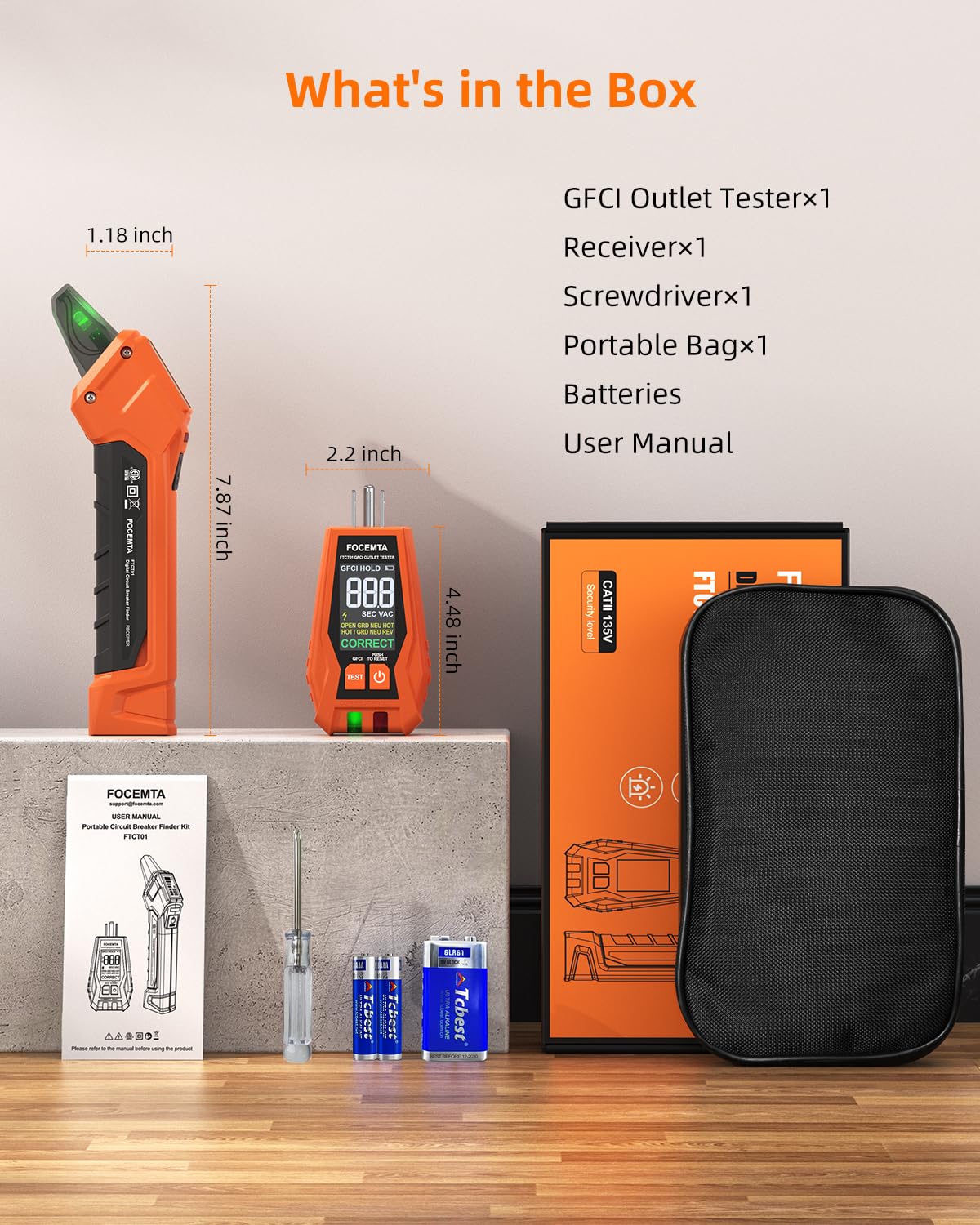 Focemta complete accessory pack with screwdriver and manual for quick setup