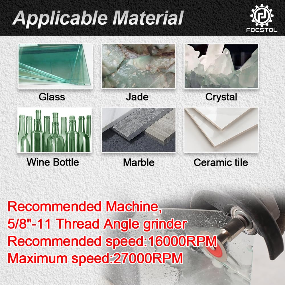 FOCSTOL mini diamond disc demonstrates wet and dry cutting versatility.