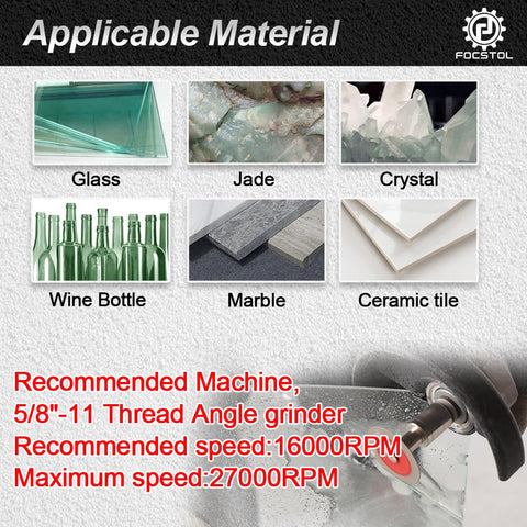 FOCSTOL mini diamond disc demonstrates wet and dry cutting versatility.