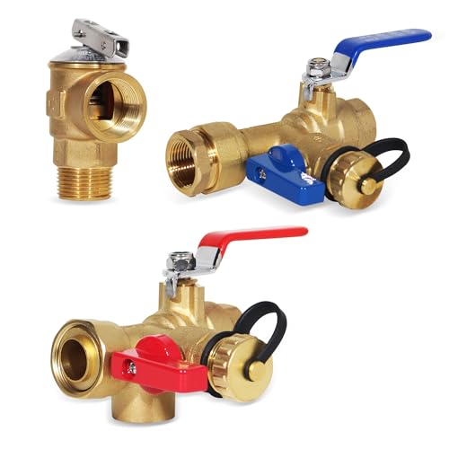 FOGATTI 34-inch IPS isolator kit front view highlighting durable brass construction for tankless heaters