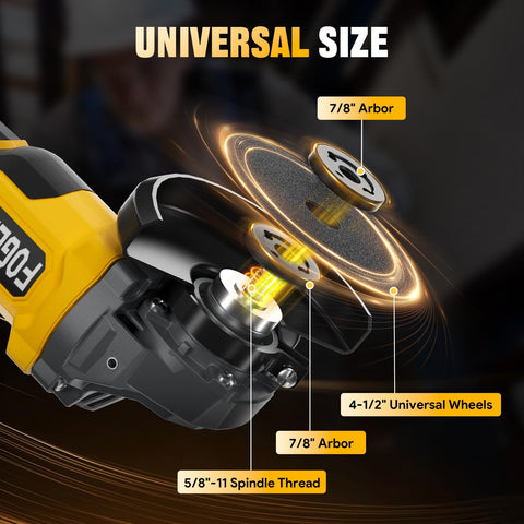 Fogera cordless angle grinder ergonomic handle provides comfortable, controlled use during long sessions.