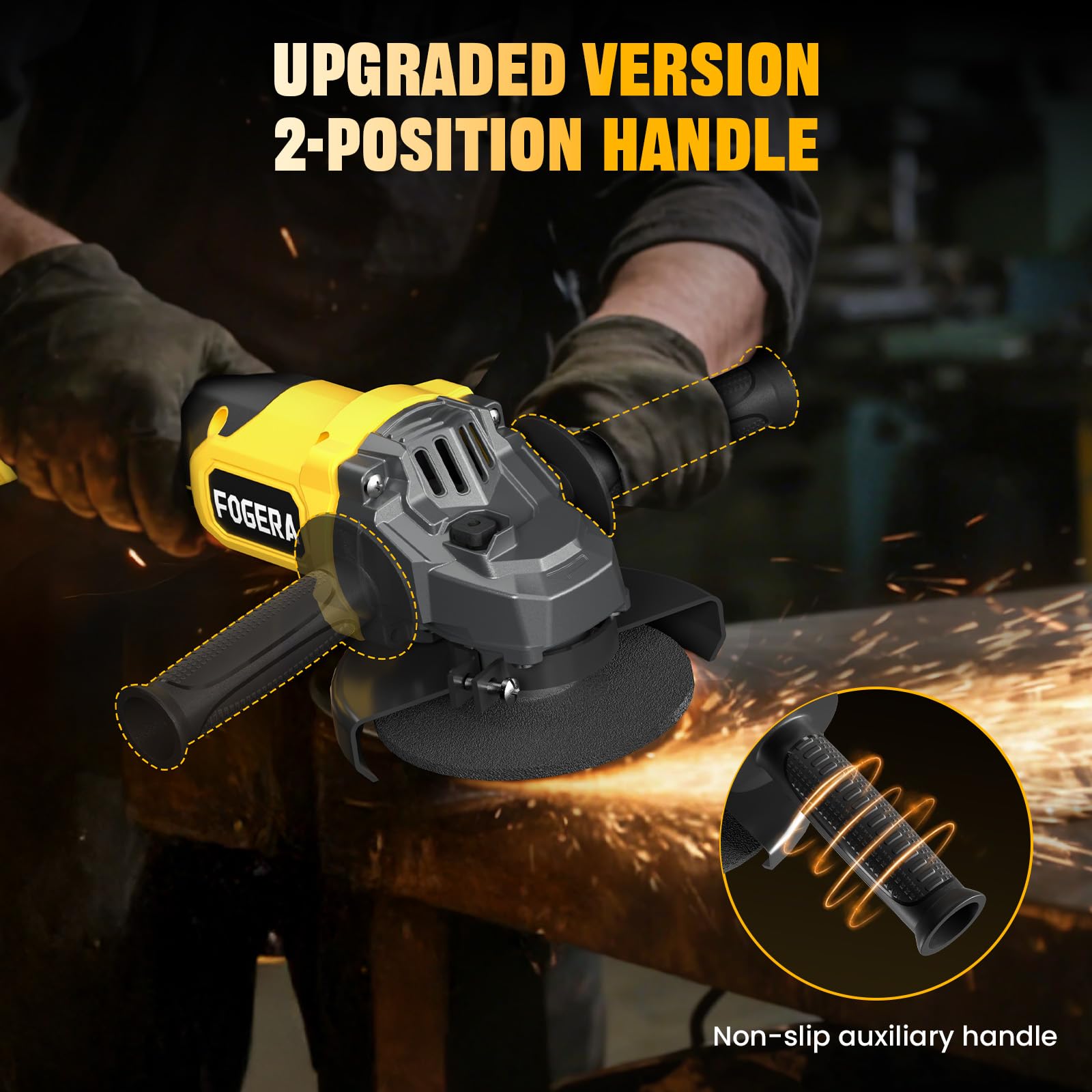 Fogera 4-1/2 inch grinder for cutting thicker steel sections.