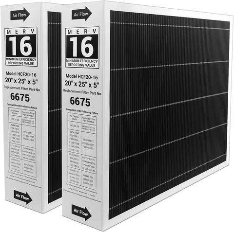 Foglapius 20x25x5 MERV 16 carbon filter pack for improved indoor air