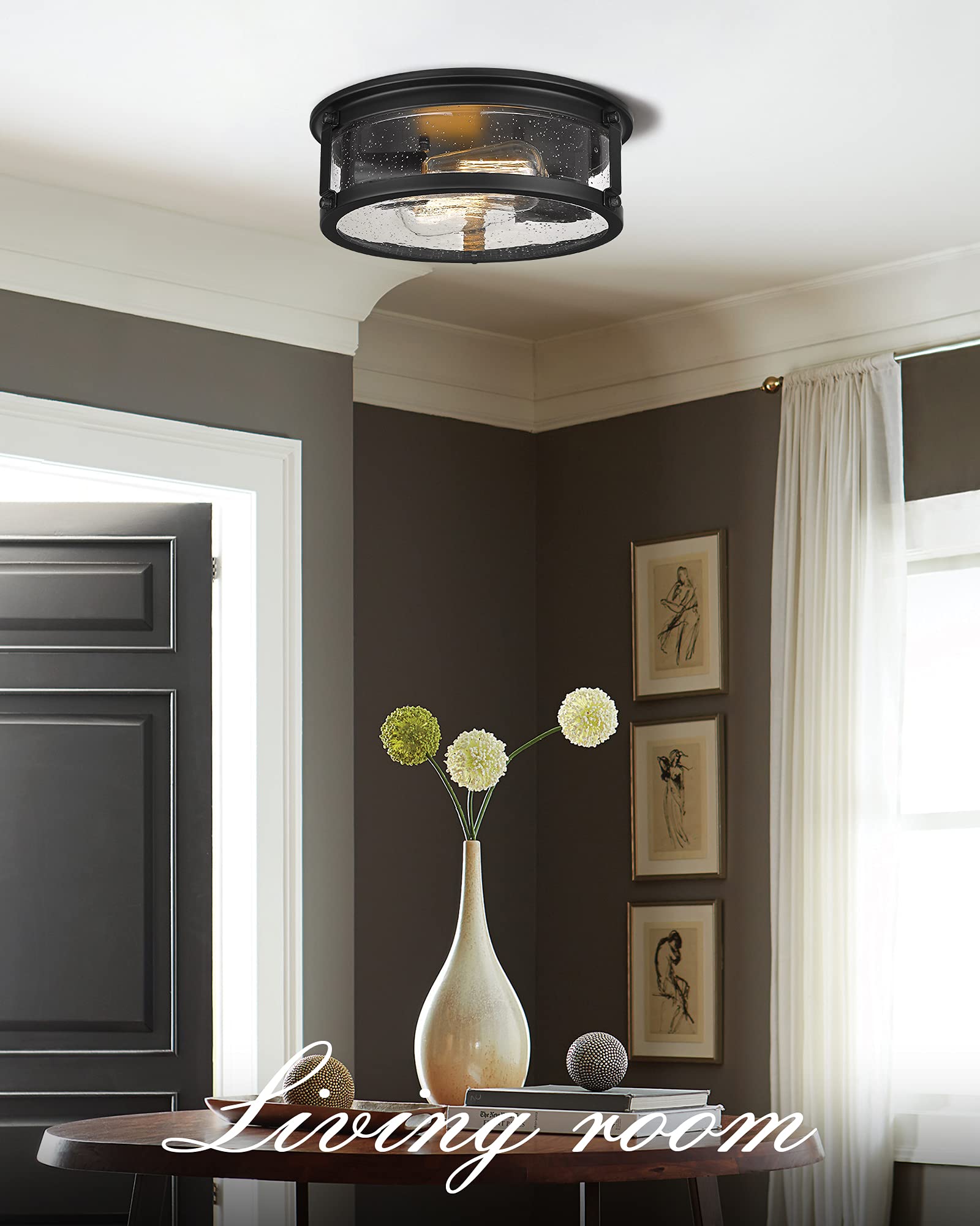 FOITTON kitchen dining area setup with flush mount lighting
