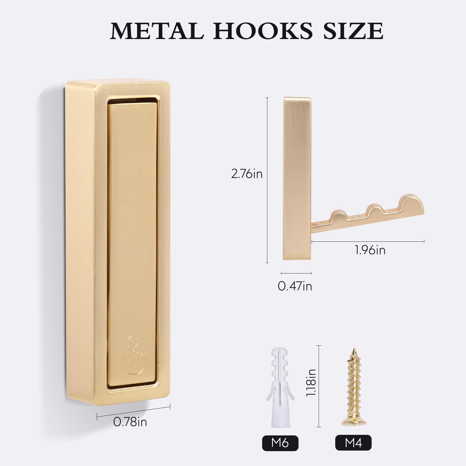 5PCS Foldable Gold Wall Hooks fold flat to reduce snagging near sinks.