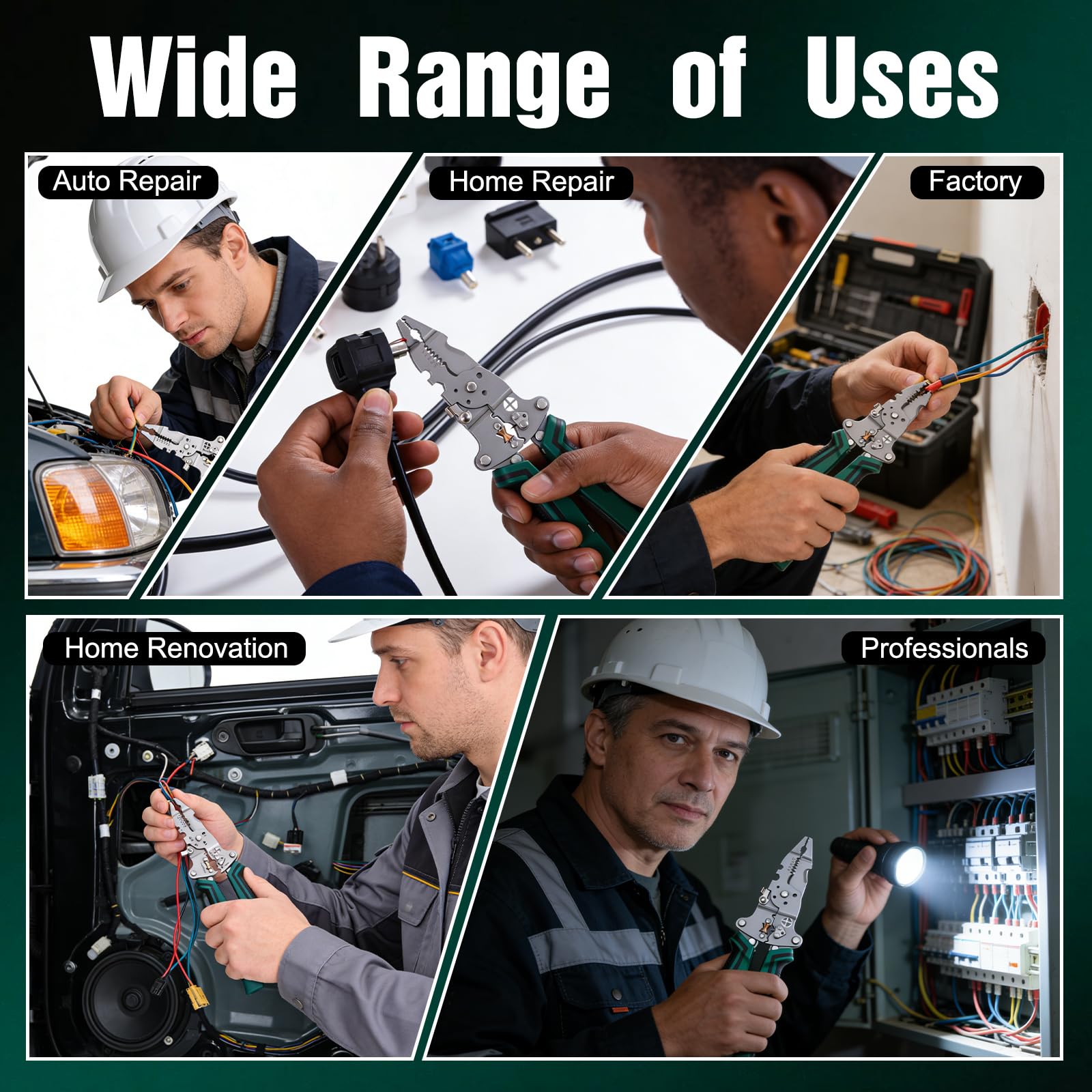 High-carbon steel blades offer durable, long-lasting wire stripping performance.
