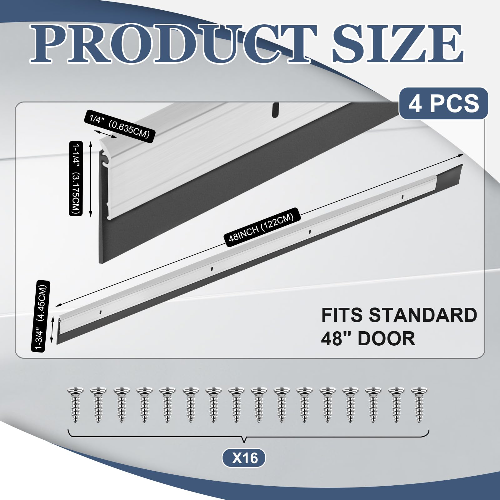 FoldTier all-season door sweep close-up shows sturdy aluminum and rubber seal