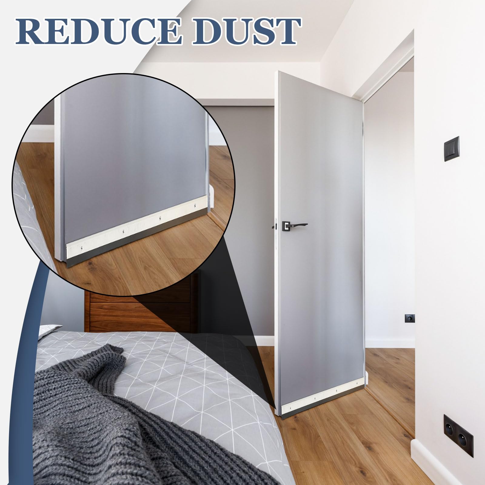 FoldTier door sweep shown on multiple doors shows versatility
